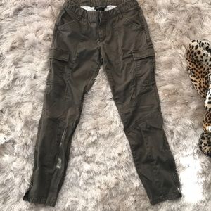 Army green skinny jeans